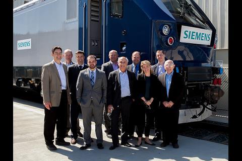 Federal Railroad Administrator Sarah E Feinberg visited Siemens' Sacramento manufacturing plant on March 26.